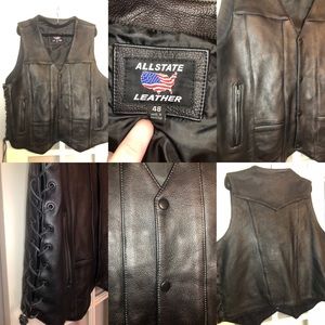 MEN'S 10 POCKET LEATHER VEST 🏍 Motorcycle
